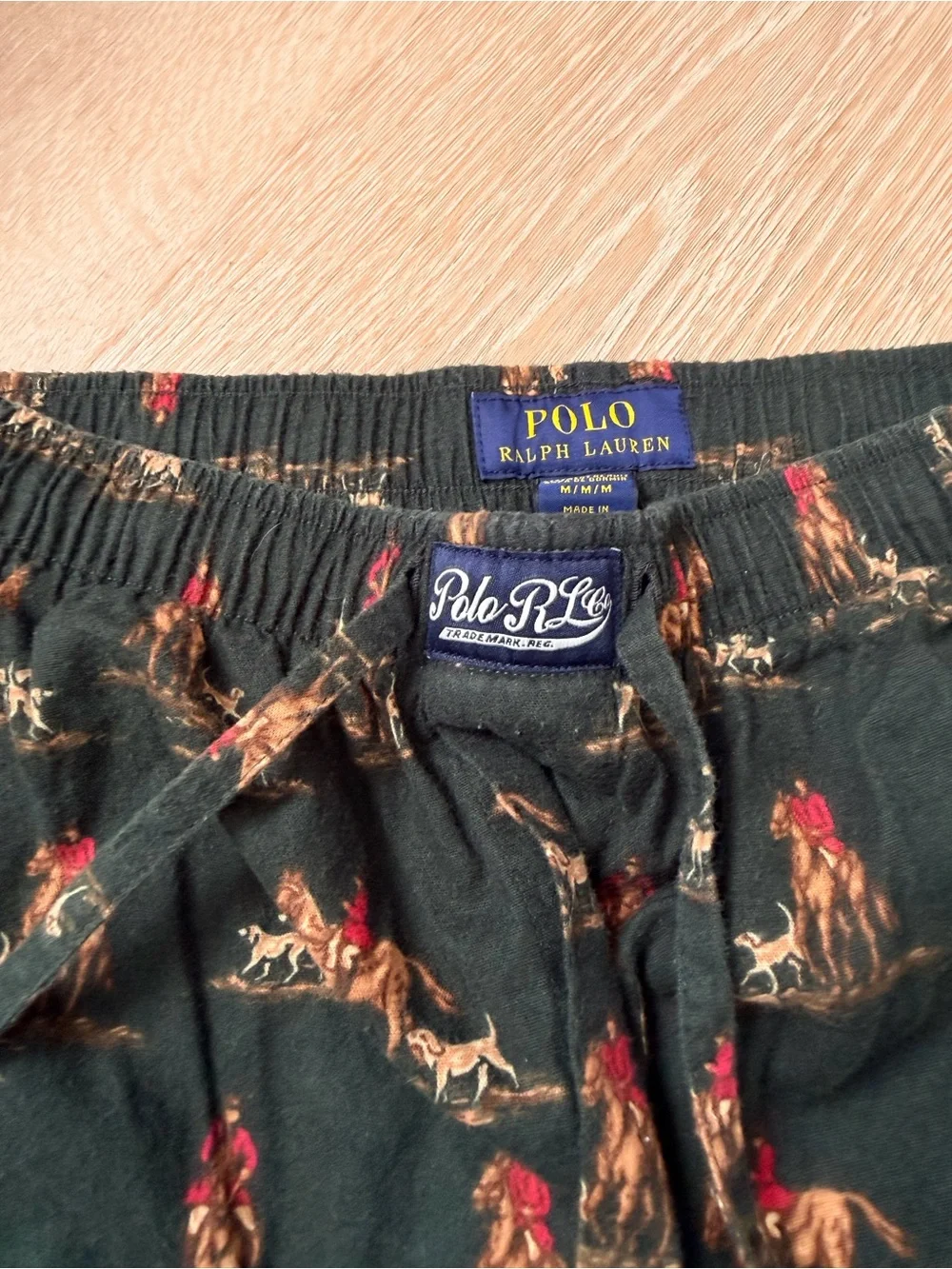 Polo Ralph Lauren Hunter Dog Pajama Pants Cotton Flannel Equestrian Sleepwear M